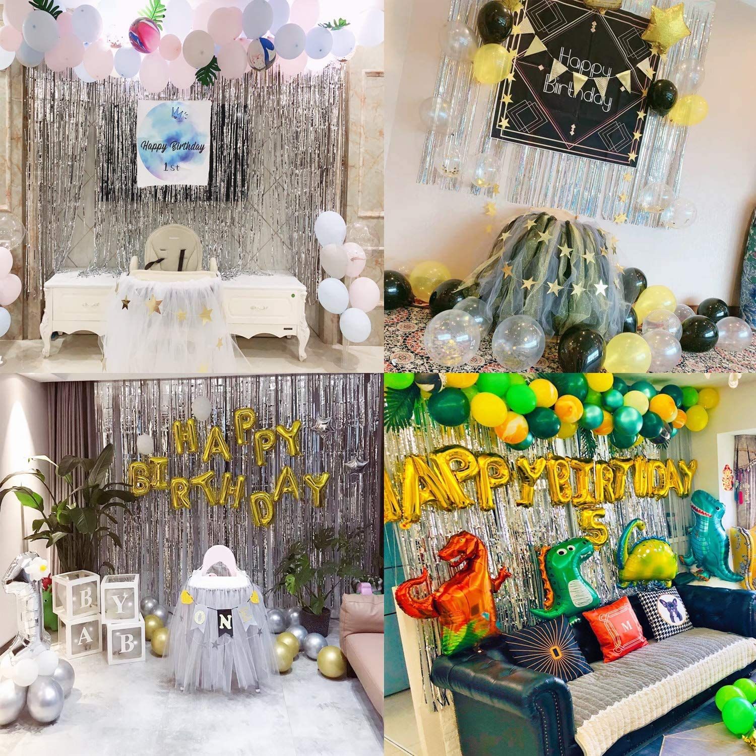 人気のオーロラタッセルカーテン☆誕生日飾り付け 女子会に♪ PARTYHOUSE – Happy PARTY HOUSEリビングルームのパーティーブラックアウトカーテン、寝室、ホテルのカーテン、保育園のカーテン、創造的な誕生日、風船、装飾、窓、ドレープ