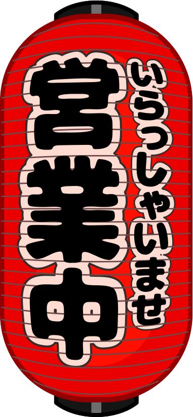 旗・幕・のぼり提灯 提灯9号 長型・お好み焼 左右文字入り居酒屋