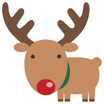 クリスマス・トナカイの白黒イラストかわいい無料の白黒イラスト モノぽっと