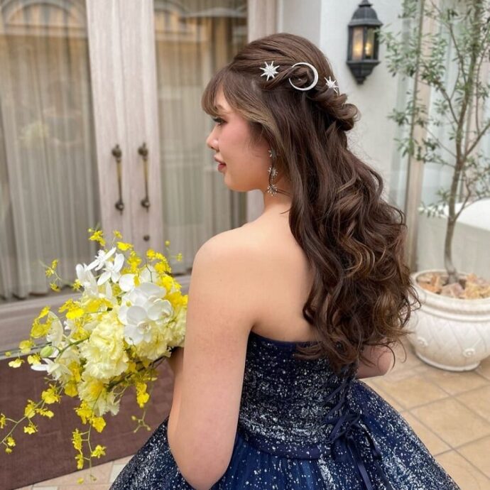 楽天市場 ハーフアップ バレッタ 結婚式の通販