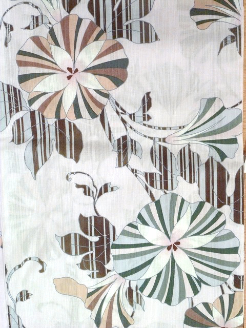 昭和の綿コーマ朝顔柄浴衣＆博多半幅コーデで行く、サイタマ、謎のツアー 笑- 着物と猫とカネコ系