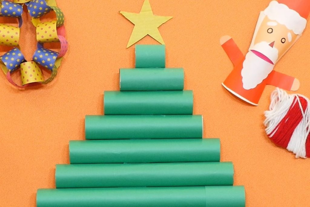 工作ネタ クリスマスツリーChristmas treecrafts 型紙あり12月壁面飾り高齢者レク・OT・デイ保育知育折り紙origamiDIY