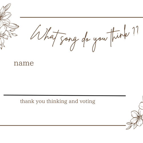 投票用紙付 結婚式の入場曲当てクイズを無料テンプレートで簡単DIY！家族婚ナビ