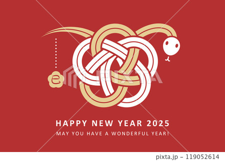 花と水引 写真フレームの無料年賀状テンプレート 22384 - デザインAC