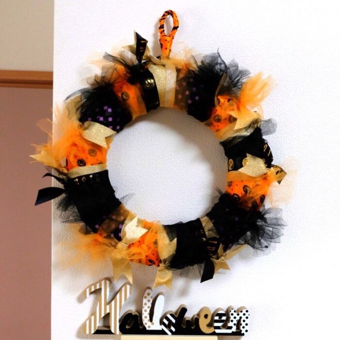 100均 DIY 子供用 ハロウィーン リボン ヘアバンド カチューシャ 手作り kids Halloween hair band