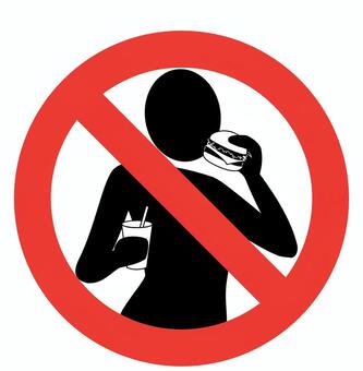 飲食禁止の看板・標識・マークイラスト7：イラスト無料