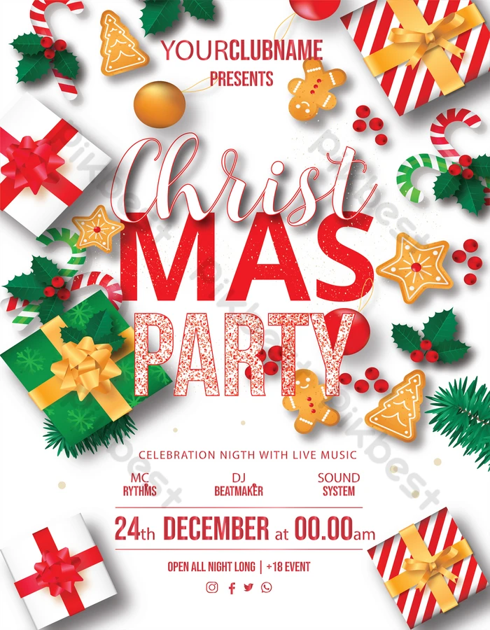 クリスマスパーティの無料テンプレート 1030170222 チラシ印刷・フライヤー印刷最短翌日パプリ by ASKUL