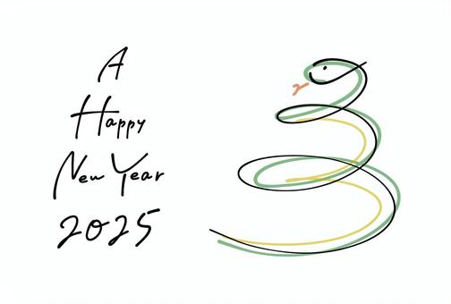 筆で手書きしたhappy new yearの文字、2025年賀素材のイラスト素材113600866- PIXTA