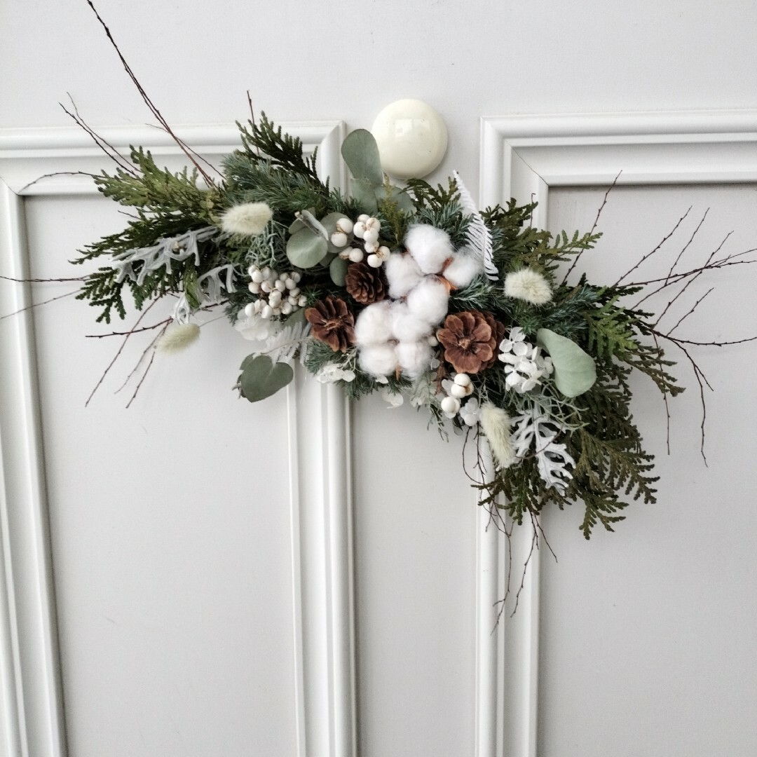 クリスマススワッグ ドライフラワー 横長スワッグ クリスマススワッグドライフラワー横長スワッグ