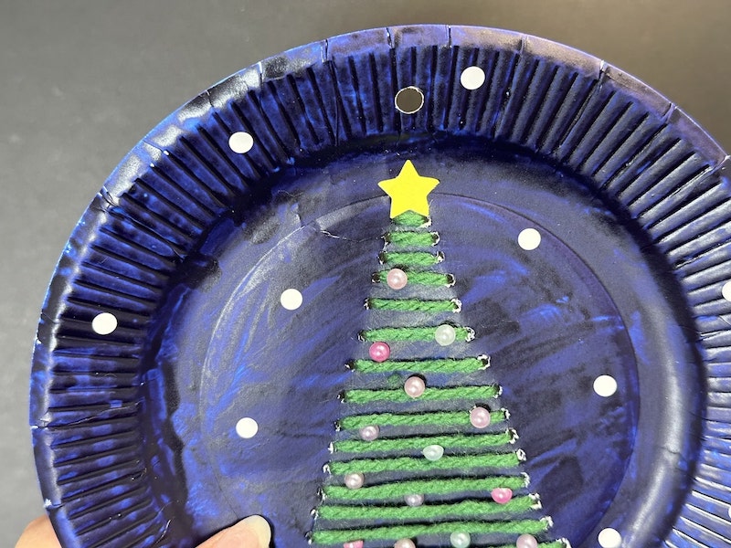 保育制作 ０.１歳児お花紙リース保育士クリスマスリース