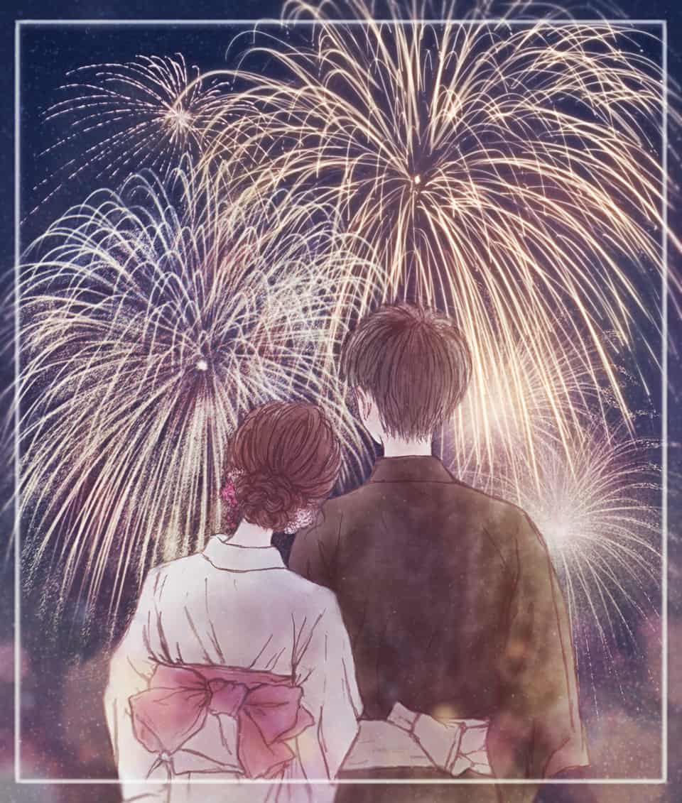 夏祭り 夜空を見上げるカップル Generative AI のイラスト素材104284317- PIXTA