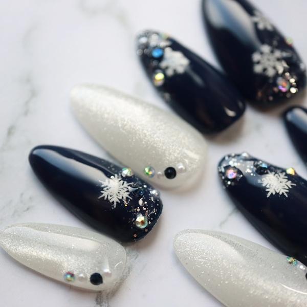 チェック×キュートなクリスマスネイルチップ♡送料無料 No.86