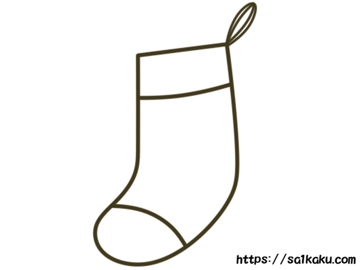 クリスマスの靴下のイラスト画像素材１ フリー、無料