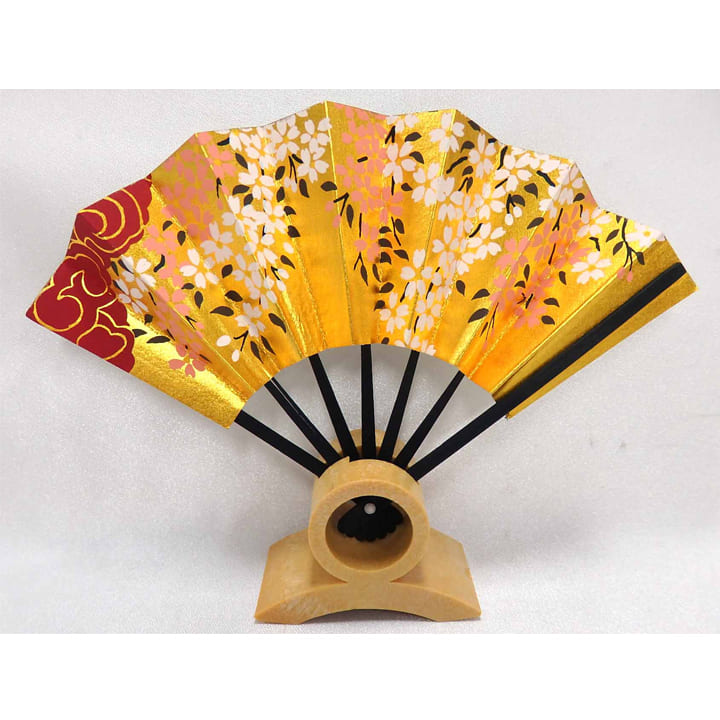 桃の節句用 名前・生年月日・花個紋入れ「扇子」飾り