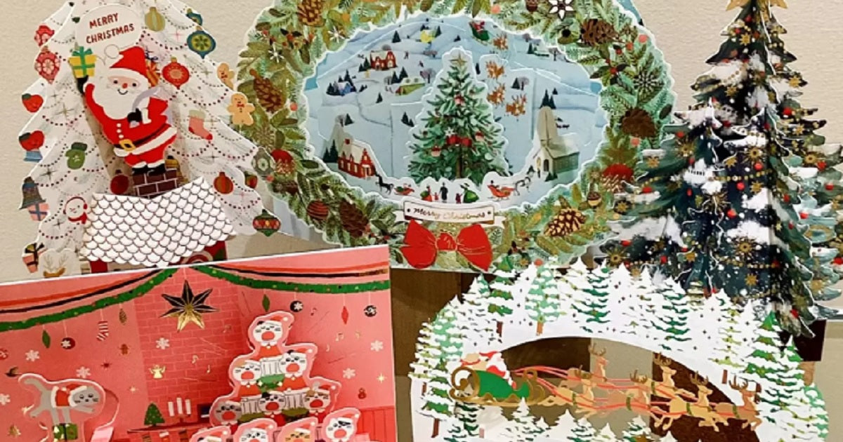 クリスマスカードテンプレート01「降り注ぐ雪の結晶デザイン」 PDF・JPG・PNG 無料ダウンロードテンプレートNAVI