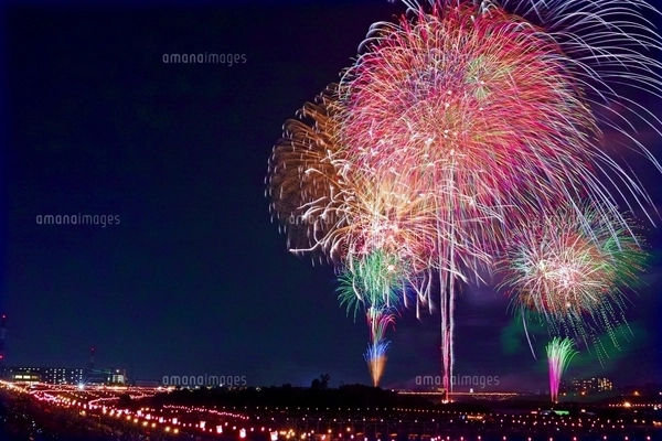夜空一面の花火のイラスト素材115786469- PIXTA
