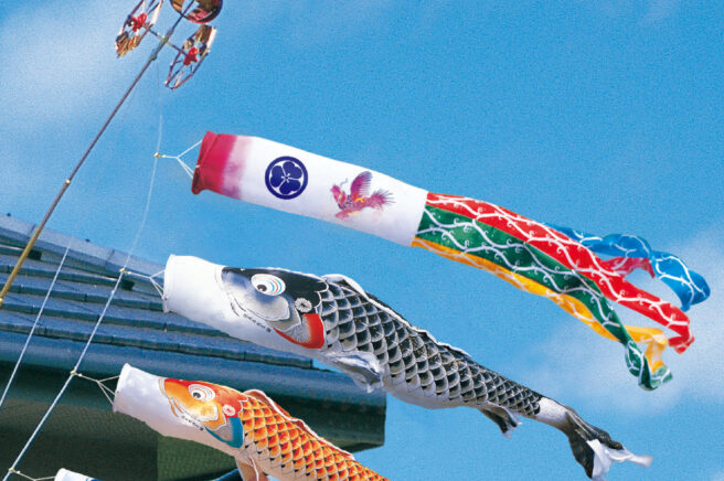 ☆鯉のぼりセット こいのぼり 1M 吹き流し 金箔 鯉 3匹 2m伸縮旗ポール付 子ども