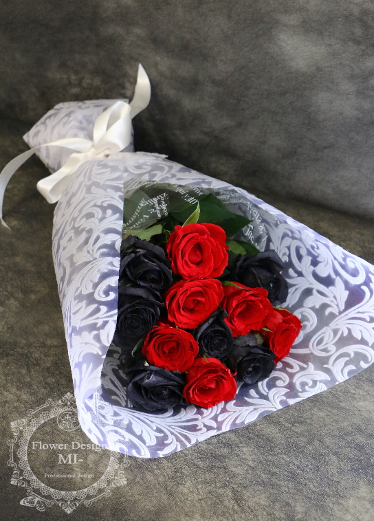 青いバラの花束 ダズンブーケプレミアムローズ 青薔薇12本の青いバラ花束花言葉「夢叶う・奇跡」リンクフローリストバラの花束やフラワーギフト