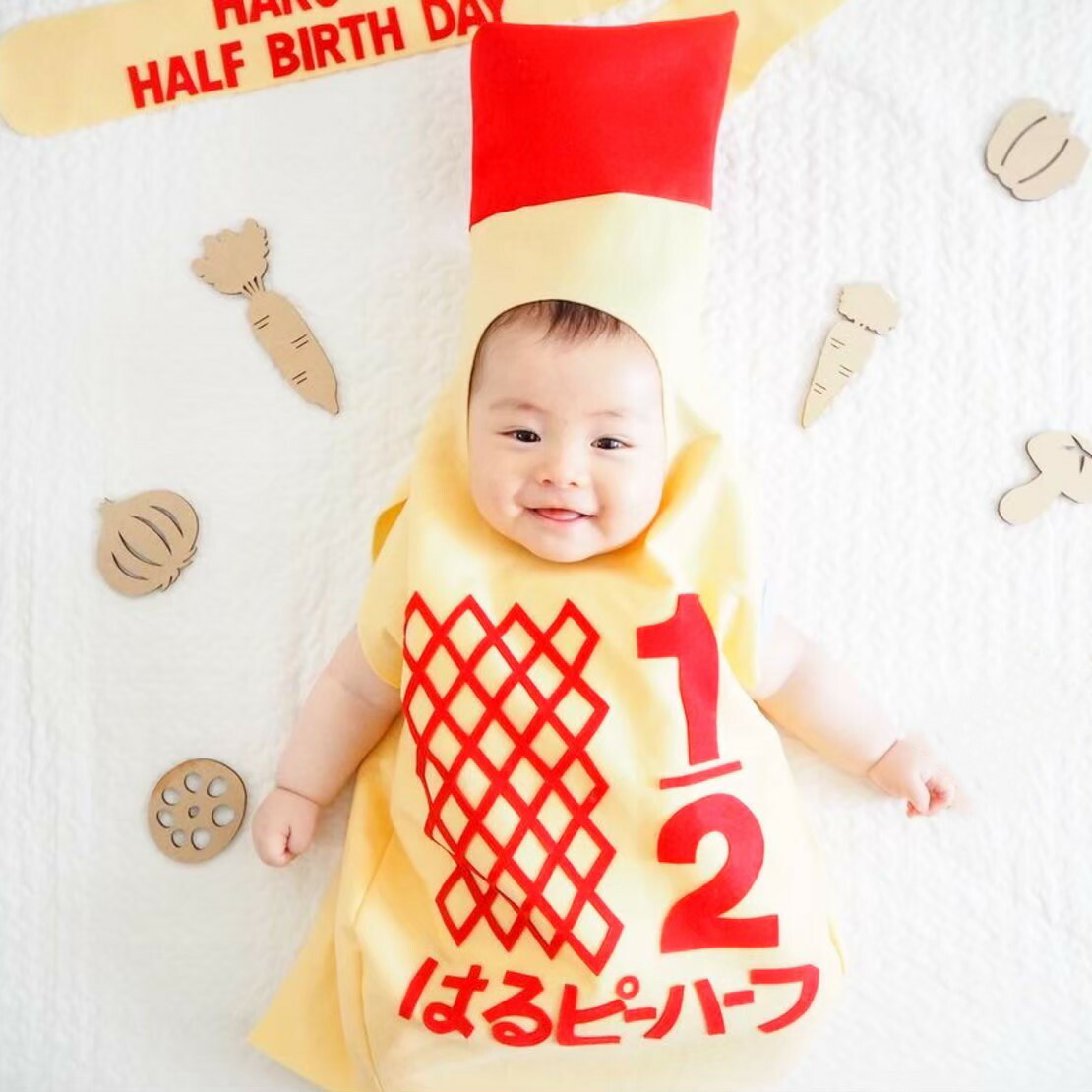 ハーフバースデー タペストリー 1 2 飾り 飾り付け ケーキ 写真 バースデータペストリー アニバーサリータペストリー ハーフ 誕生日 誕生日会記念撮影 壁掛け バースデーフォト フォト グッズ SNS ロケーションフォト おしゃれ あす楽Little Party