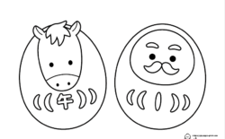 無料ダウンロード お正月のぬりえいちごドリル