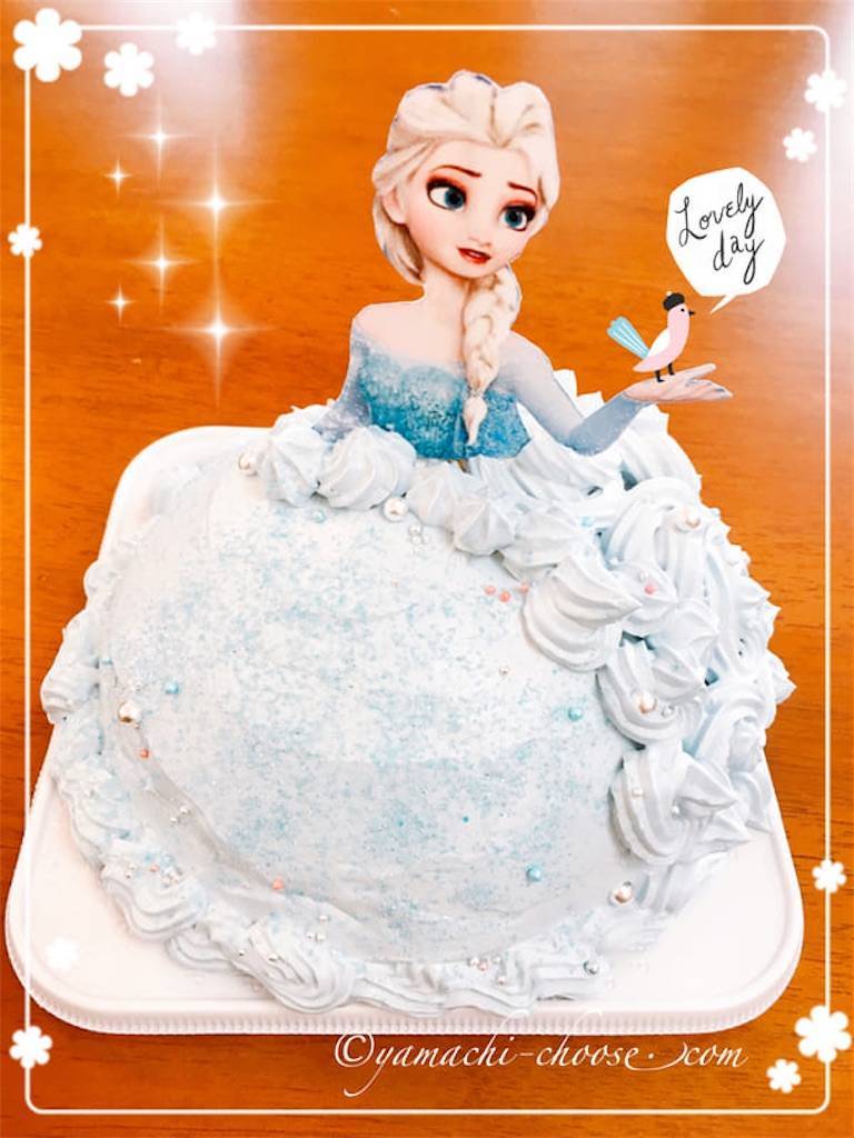 アナと雪の女王をテーマにしたカスタマイズケーキ、エルサ人形の誕生日ケーキ、カスタマイズデザート - ショップ COFFEE SOUL ケーキ -Pinkoi