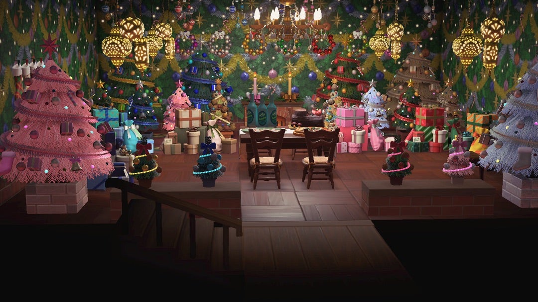 あつ森 ハピパラ白を基調としたクリスマスの別荘Happy Home ParadiseDLCChristmas villa based onwhite