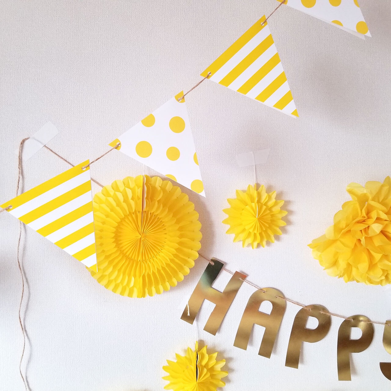 無料型紙 誕生日の飾り付けに♪バースデーガーランド！シロクマノート