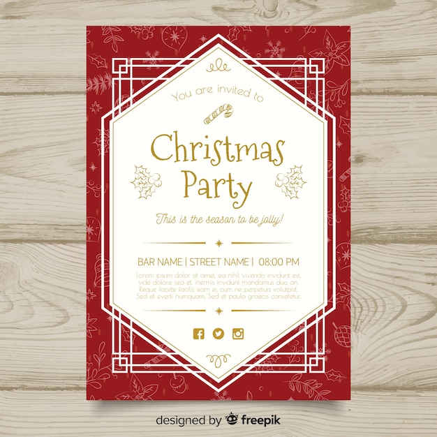 Jolly Santa Claus – 形をした詰め込み招待状 – クリスマスパーティー招待状 封筒付き – 12枚セット