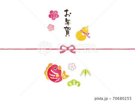 お年賀シール 003-002ume 蝶結び サイズ、枚数選べますお正月のご挨拶 年末年始の販促シールメイドインたんたん