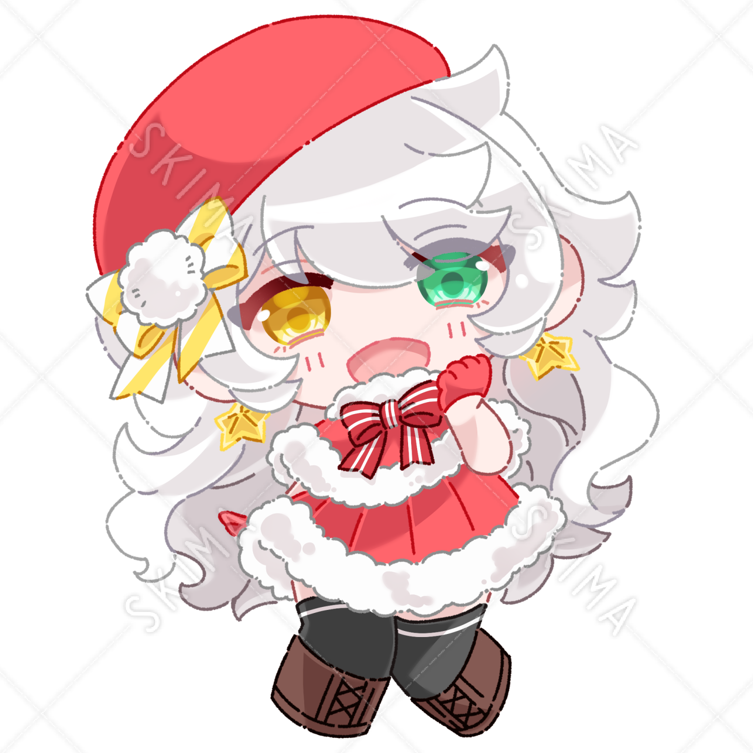 プラムのアトリエ: 2023年 クリスマス ピクミン4 岩ピクミン サンタVer. ミニキャラ ちびキャラ イラスト