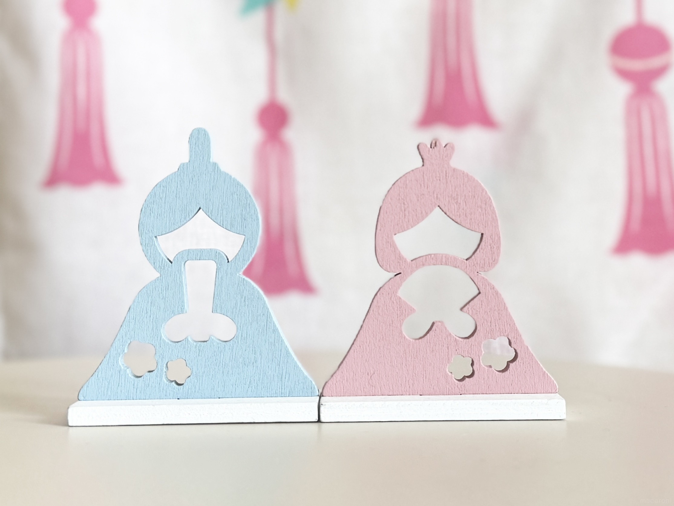 ☆ セリア ひな祭り 雛飾り 桃の木 橘の木 新品 ひな祭りマスコット 置物