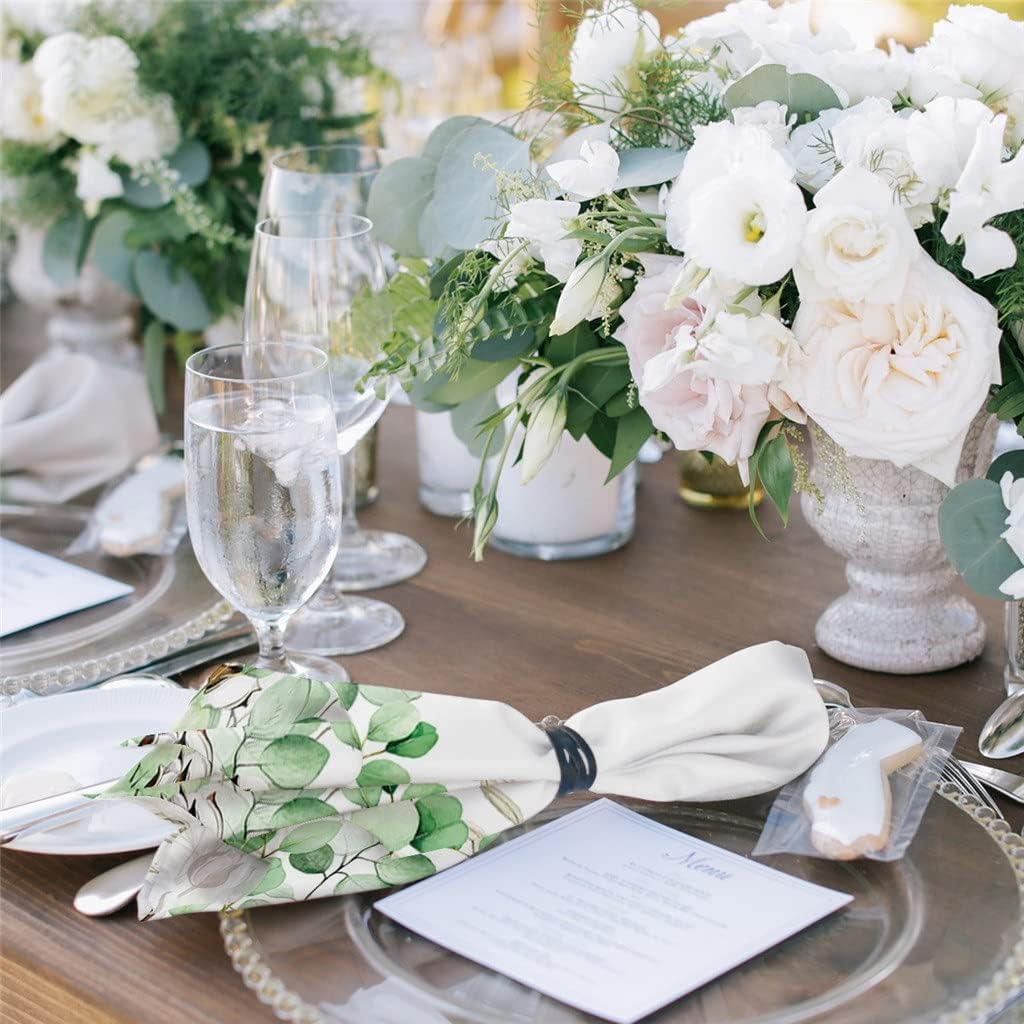 下越 ホーム＆キッチン 茶色の背景の桃の花の布ナプキンセットお祝い