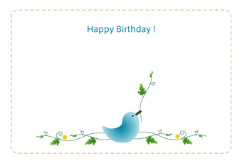 おしゃれバースデーメッセージカードデザイン_両サイド模様イラスト無料テンプレート81038素材Good