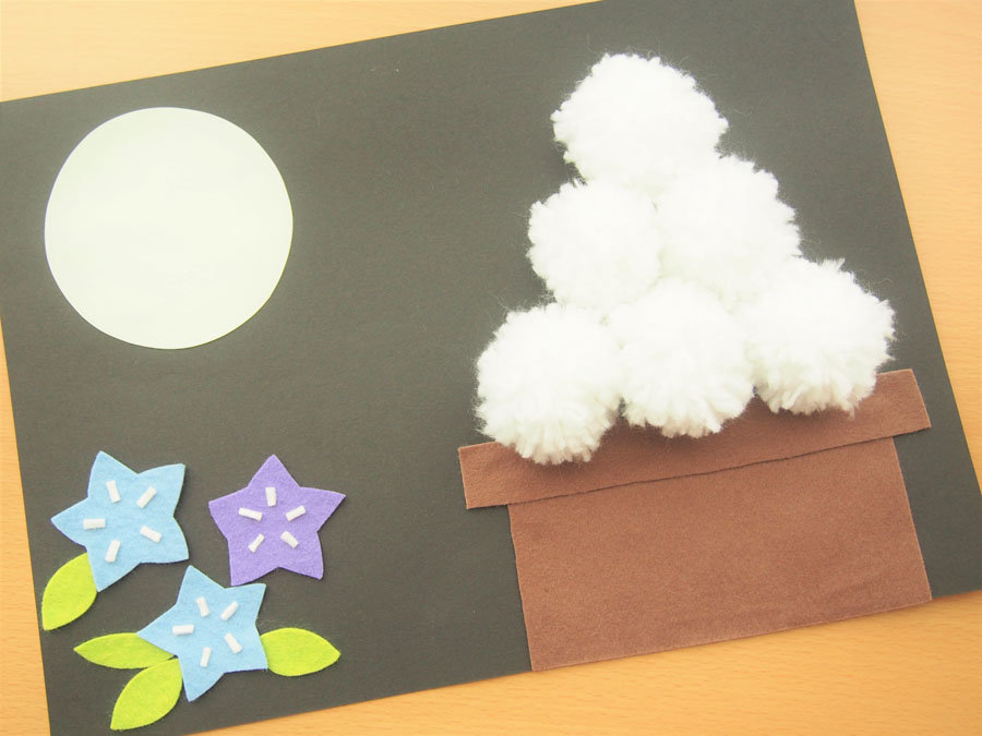 保育園 9月 製作９月の壁飾り「紙皿で作る『お月見』壁飾り」保育士のお仕事静岡