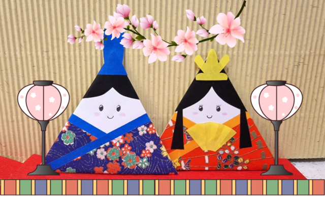ひな祭り折り紙リース！ お雛様・お内裏様と桃の花土台で手作り飾り工作・自由研究All About