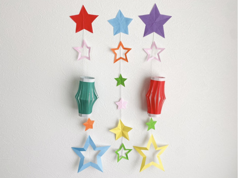 紙で作る 夏祭りの飾り・秋祭りの飾り画用紙で作る！提灯の作り方 DIYpaper craft festival decoration paper lantern