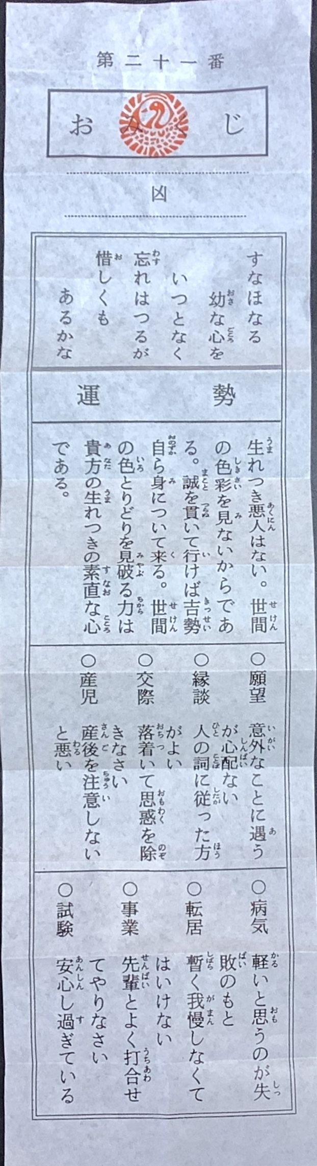 凶を引いたら納め箱で強運に！鎌倉鶴岡八幡宮のおみくじ3種