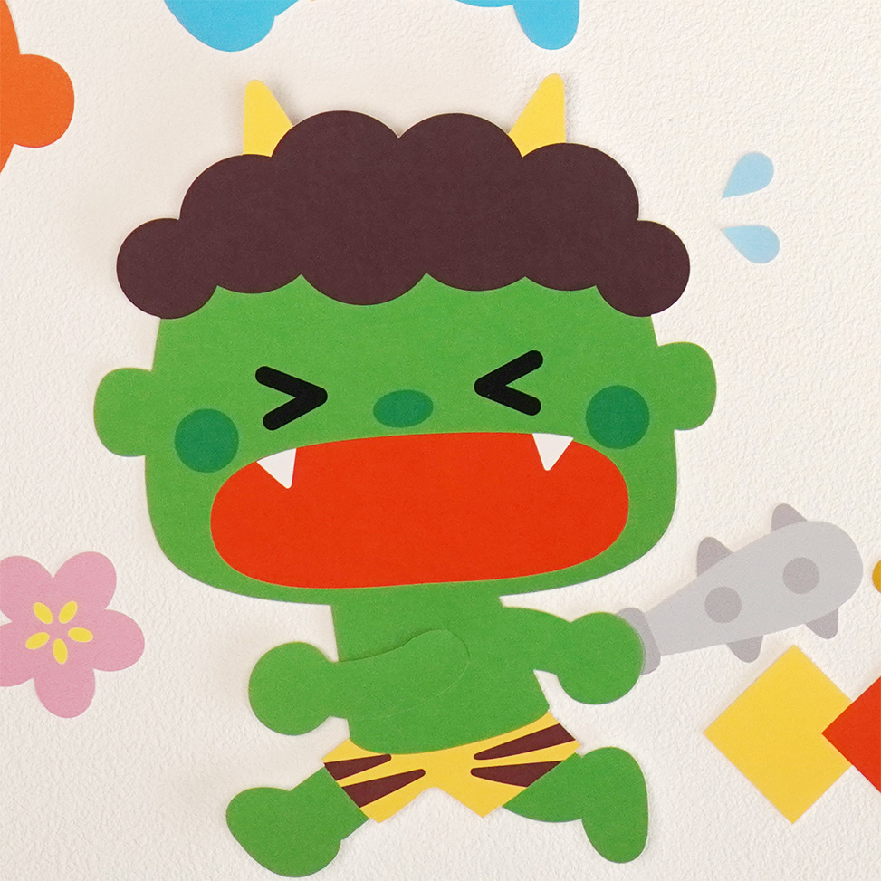 2月壁面飾り 節分 せつぶん 豆まき 鬼 保育教材 保育園 幼稚園 ガーランド ウォールステッカー・ウォールデコ Ruu 通販16613812Creema クリーマ