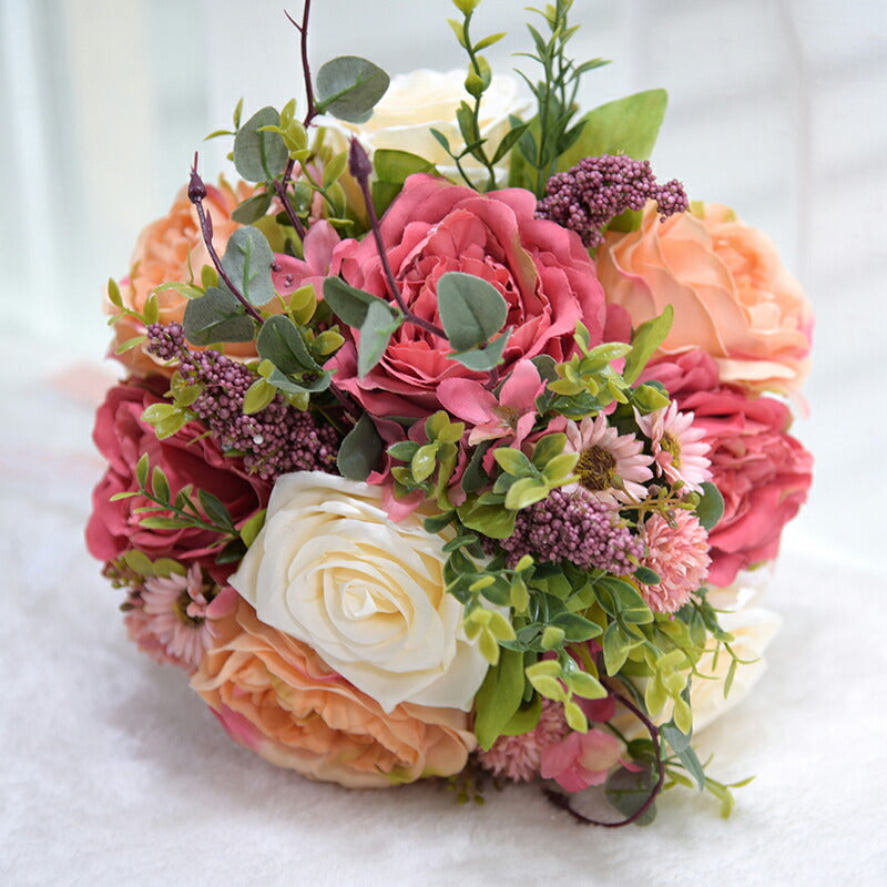 ウェディングブーケ 造花 通販 ウエディングブーケ ブライダルブーケ ブライダル ブーケ ラウンドブーケ 花束 ブーケトス 結婚式 挙式