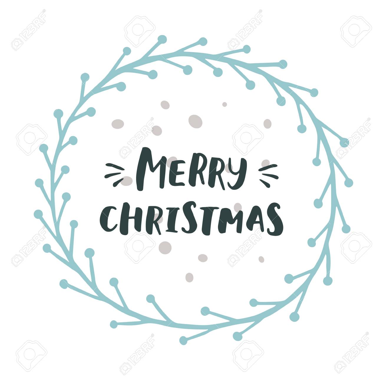 サンタクロースイラストとメリークリスマスモノクロおしゃれ手書き文字 イラスト素材7385032- フォトライブラリ