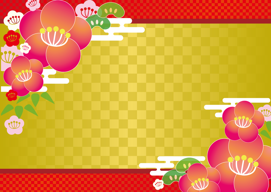 年賀状イラスト お正月・小槌と扇の無料イラスト