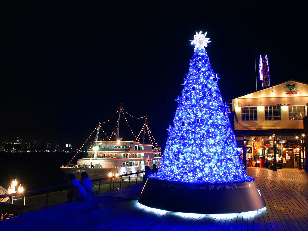 東京・クリスマス・イルミネーションの夜景壁紙