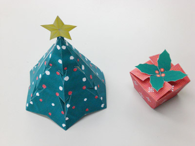 クリスマス折り紙 プレゼントボックスの折り方音声解説付☆X'mas origami present box tutorial たつくり