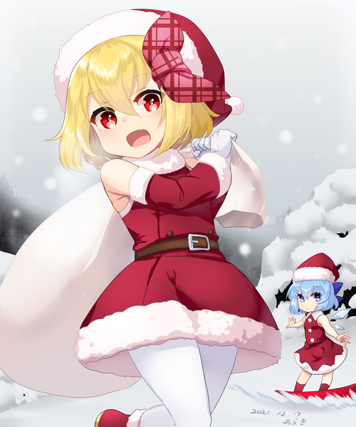 クリスマスのサンタ服を着た女の子 表情3種×2形式SKIMA スキマ