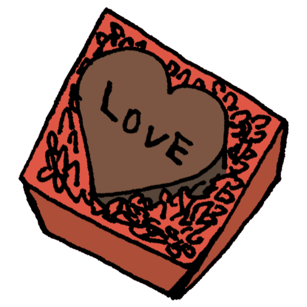 ハートいっぱいのハッピーバレンタインデーイラストのフリー素材イラストイメージ