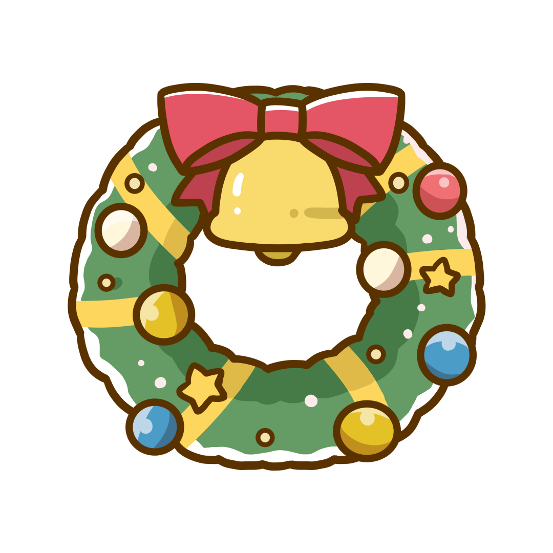 クリスマスリース-ダウンロードかわいい無料イラスト 印刷素材.net