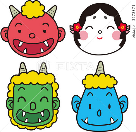 Amazon.co.jp:iinoo鬼のお面 般若 節分 豆まき コスプレ オニ退治赤鬼 お面ｘ２個仮装 なりきり コスチューム男女共用 : ホビ