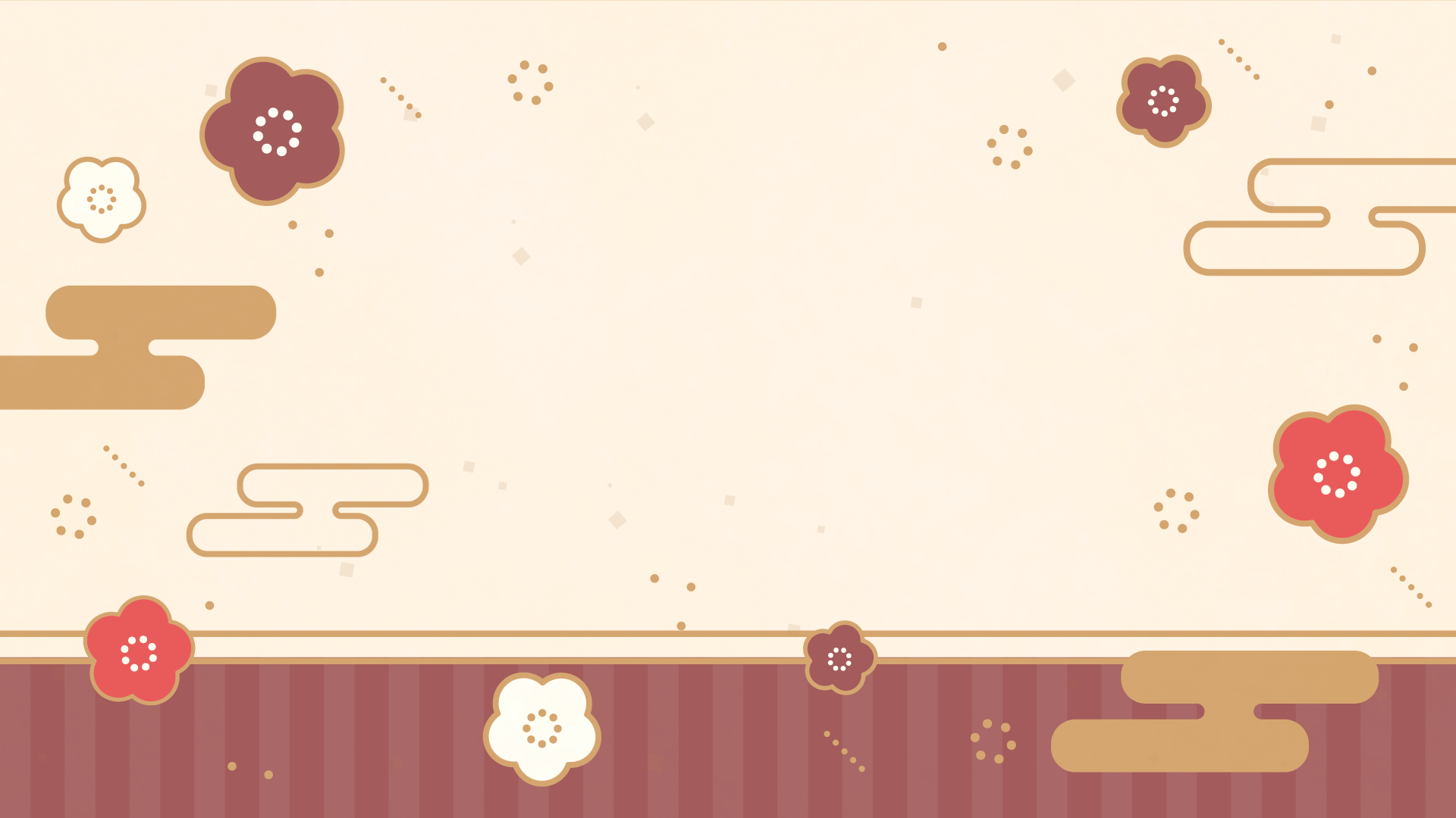 和風かわいいお正月の背景 6種OKUMONO