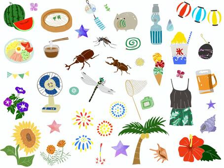 夏ガーランド：イラスト無料