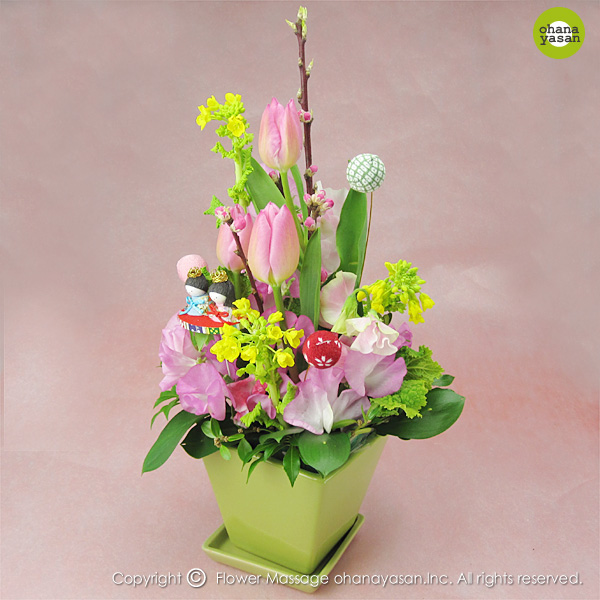 プリザ ひな祭りのフレームアレンジFla-co フラコ- フラワーアレンジ作品投稿サイト